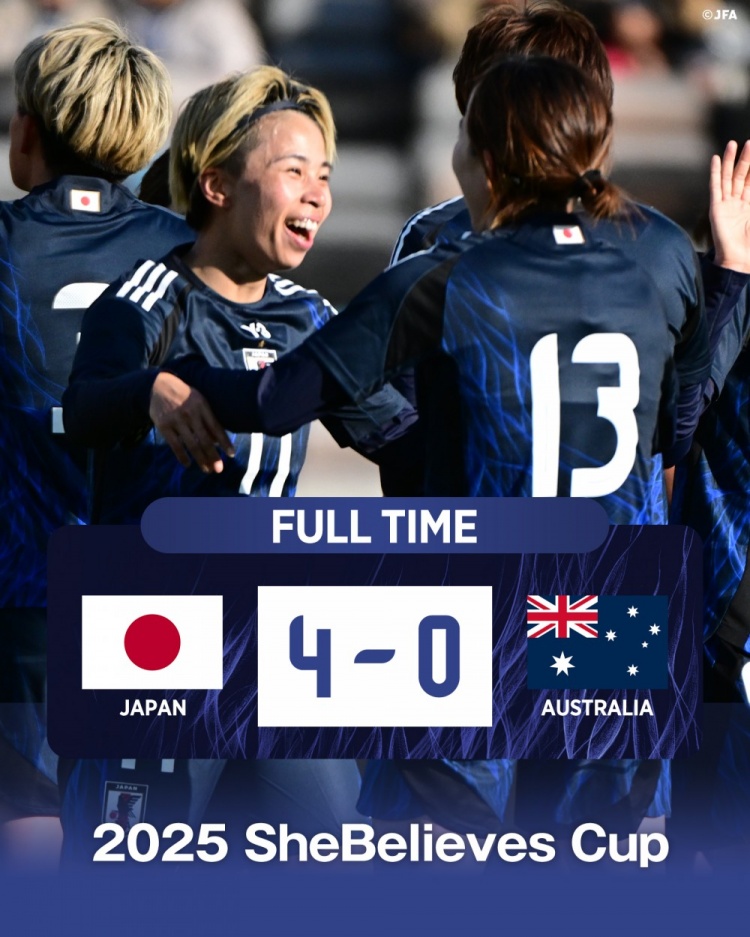 熱身賽日本女足4-0澳大利亞女足，田中美南2射1傳&長谷川唯任隊長